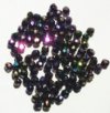 100 4mm Faceted Metallic Purple AB Firepolish Beads